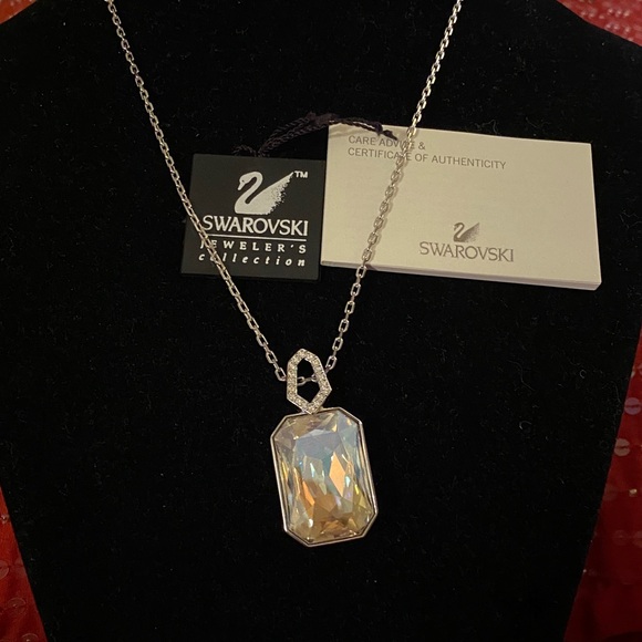 Swarovski Stunning Large Crystal Double Sided Stamped Necklace